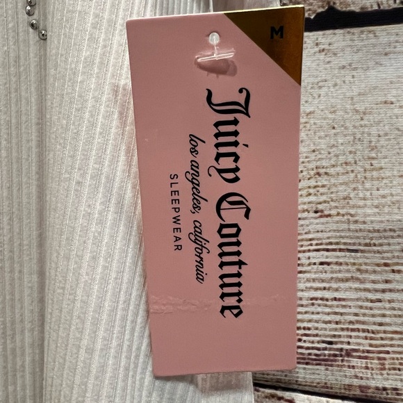 NWT Juicy Couture Sleepwear Racerback Tank Silver Bling Rib Knit Size Medium - Picture 5 of 8